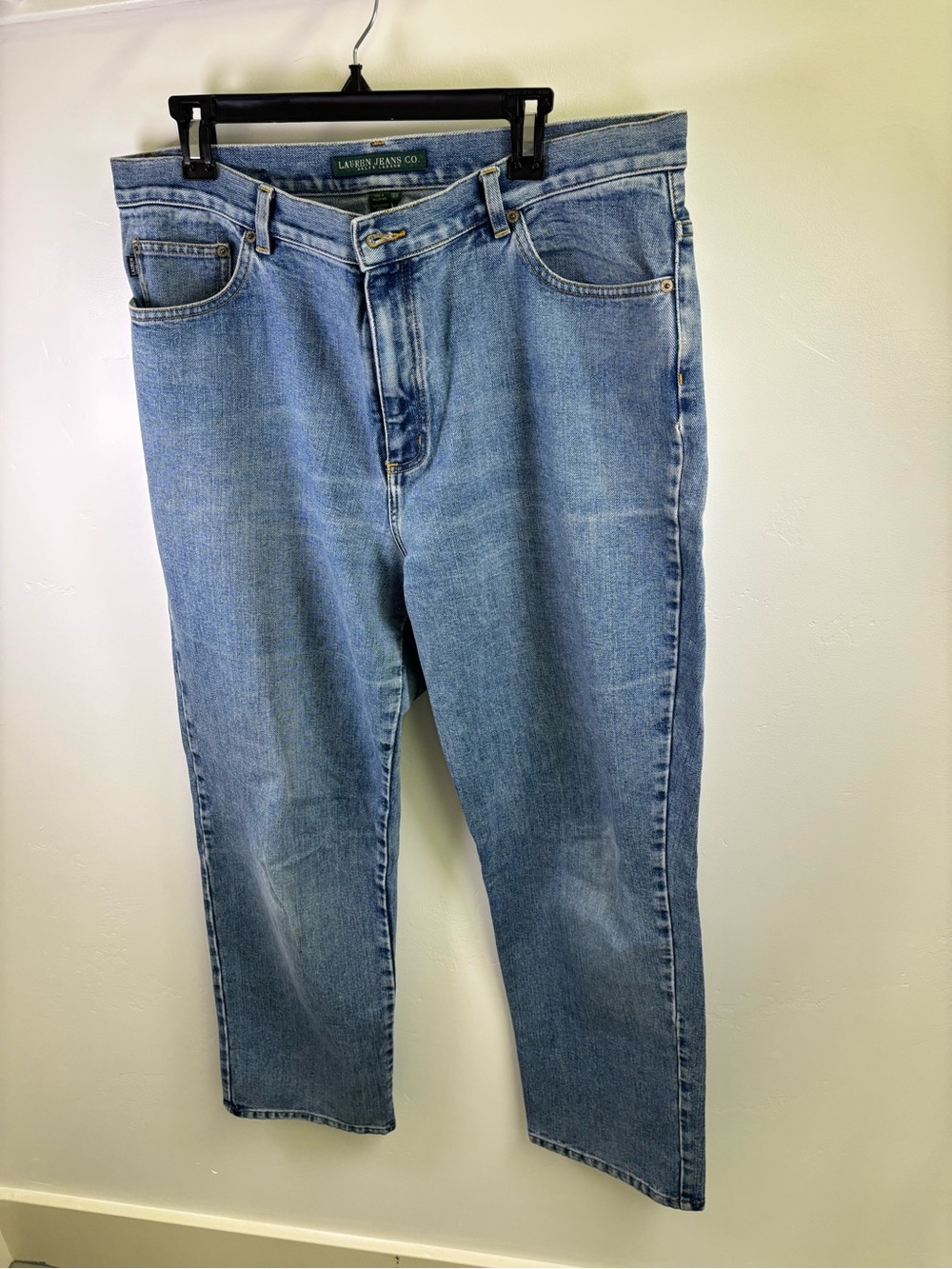 LAUREN JEANS RALPH LAUREN WOMEN 16W
BLUE DENIM COTTON